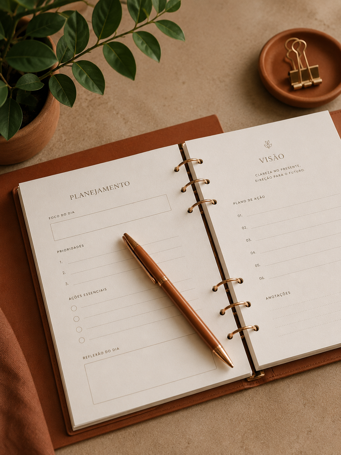 Planner aberto mostrando Planejamento e Visão