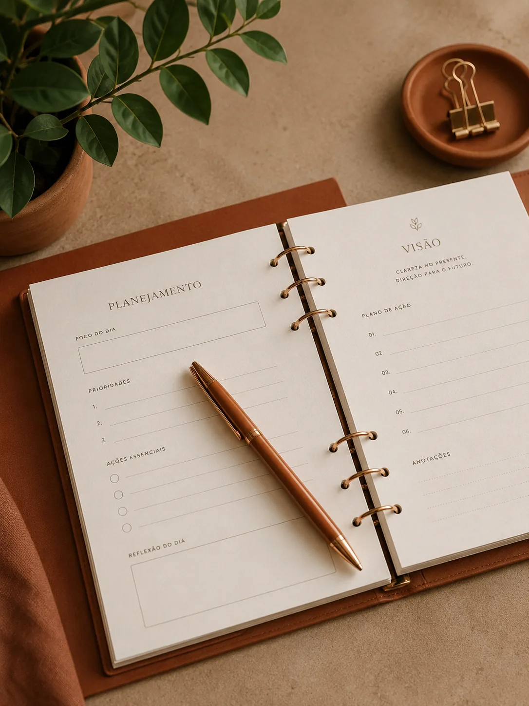 Planner aberto mostrando Planejamento e Visão